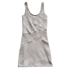 Free People Sz Medium Feeling Fancy Bodycon Gray Mini Tank Dress